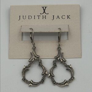 Judith Jack womens 925 sterling silver drop earrings marcasite.